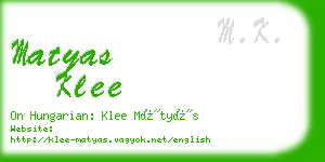 matyas klee business card